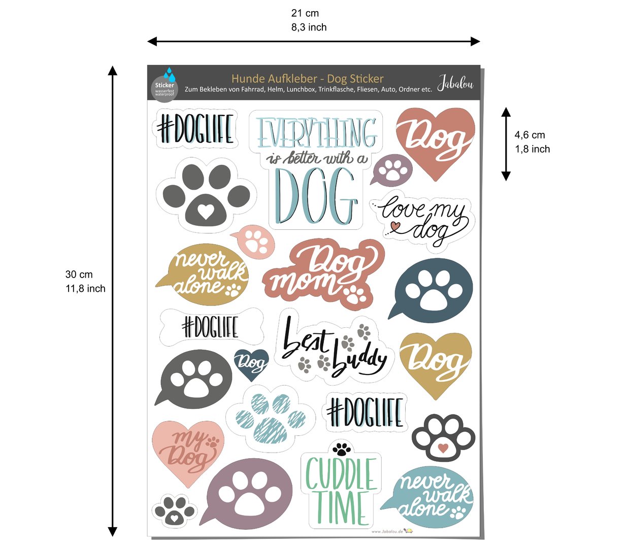 Sticker Dog Aufkleber Hunde A4