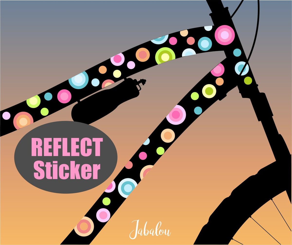 Der Sticker reflektierende Fahrradaufkleber Dots Punkte - reflektive Sticker für F
