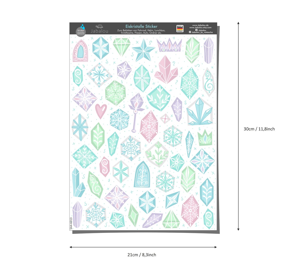 Spülmaschinenfeste Eiskristalle Schneeflocken Eiskönigin Aufkleber