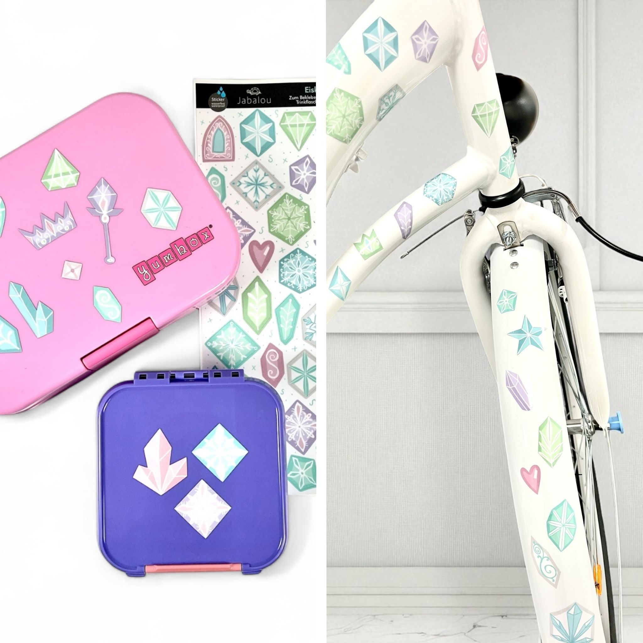 Spülmaschinenfeste Eiskristalle Schneeflocken Eiskönigin Aufkleber