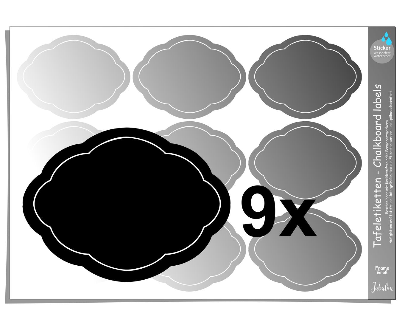 Tafeletiketten Frame groß Küchenetiketten