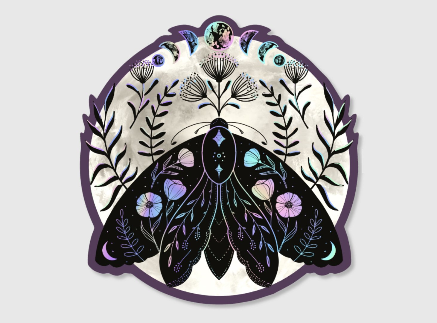 Holographic Falter Nachtfalter Gothic Sticker