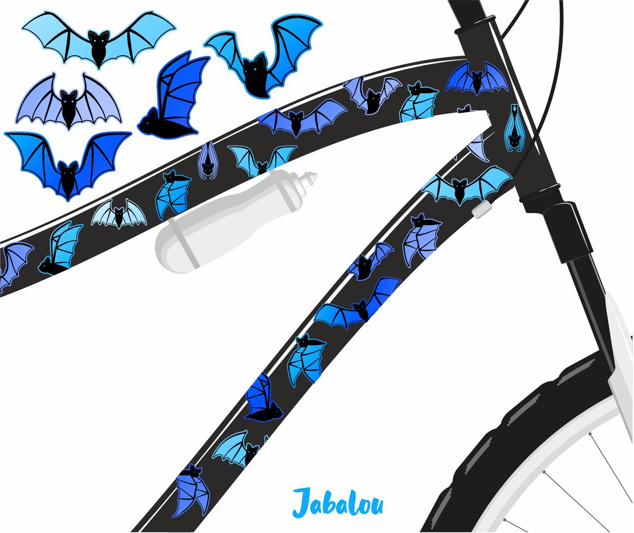 REFLECT Fahrradaufkleber Fledermaus blau