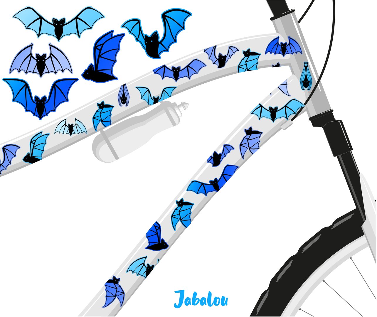 REFLECT Fahrradaufkleber Fledermaus blau