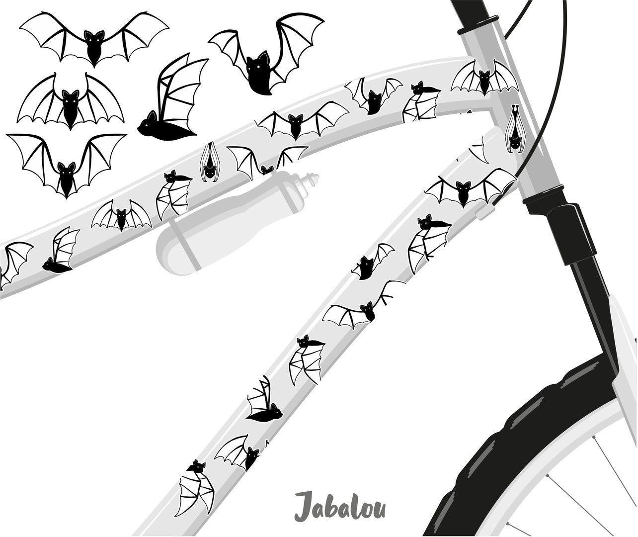 REFLECT Fahrradaufkleber Fledermaus SW