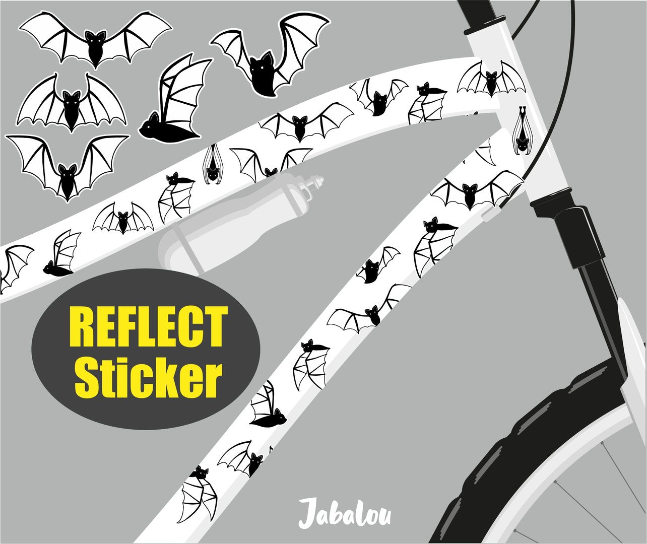 REFLECT Fahrradaufkleber Fledermaus SW