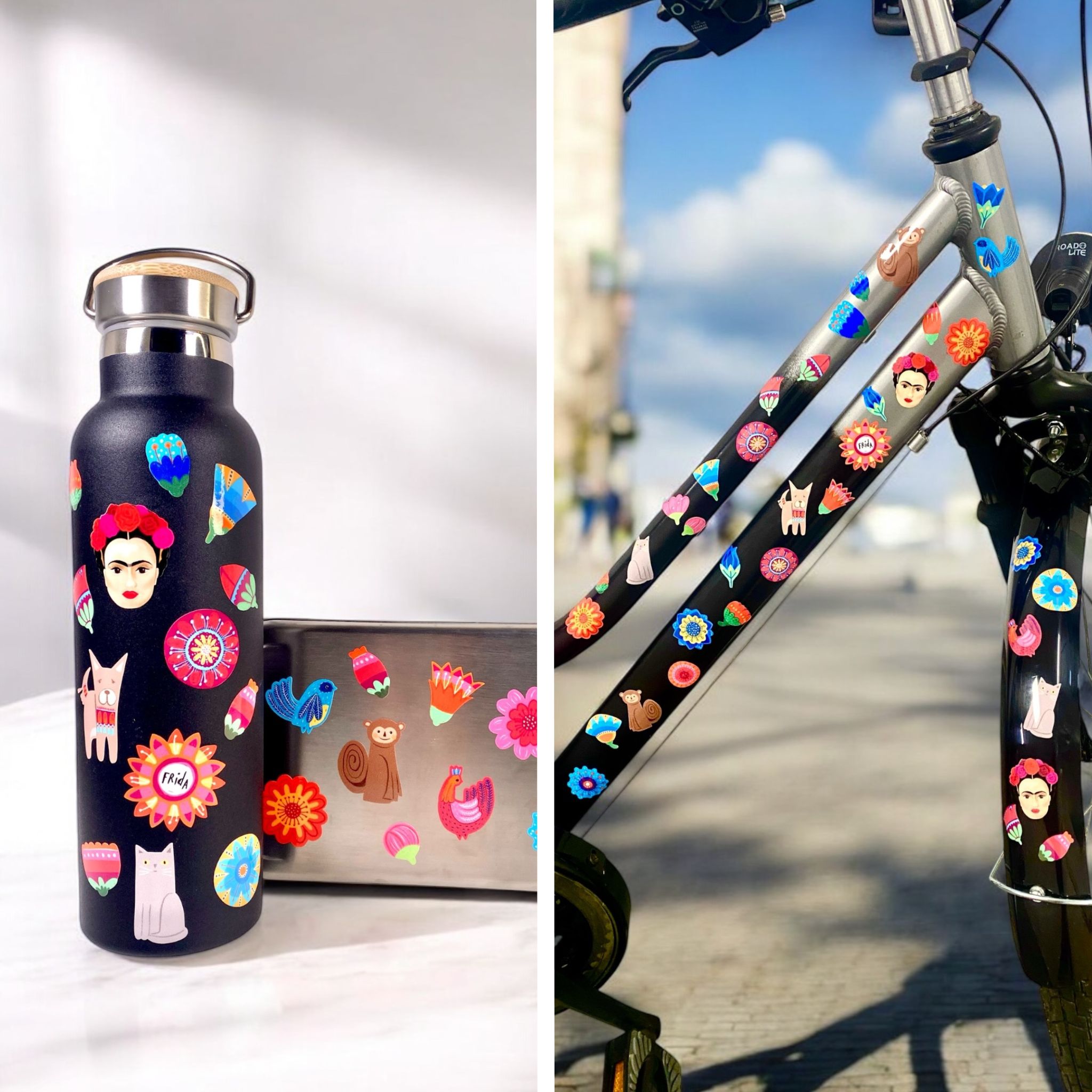 Frida Kahlo Stickerbogen A4