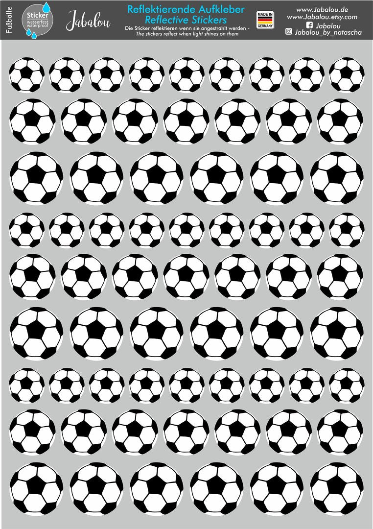 REFLECT Fahrradaufkleber Fußbälle