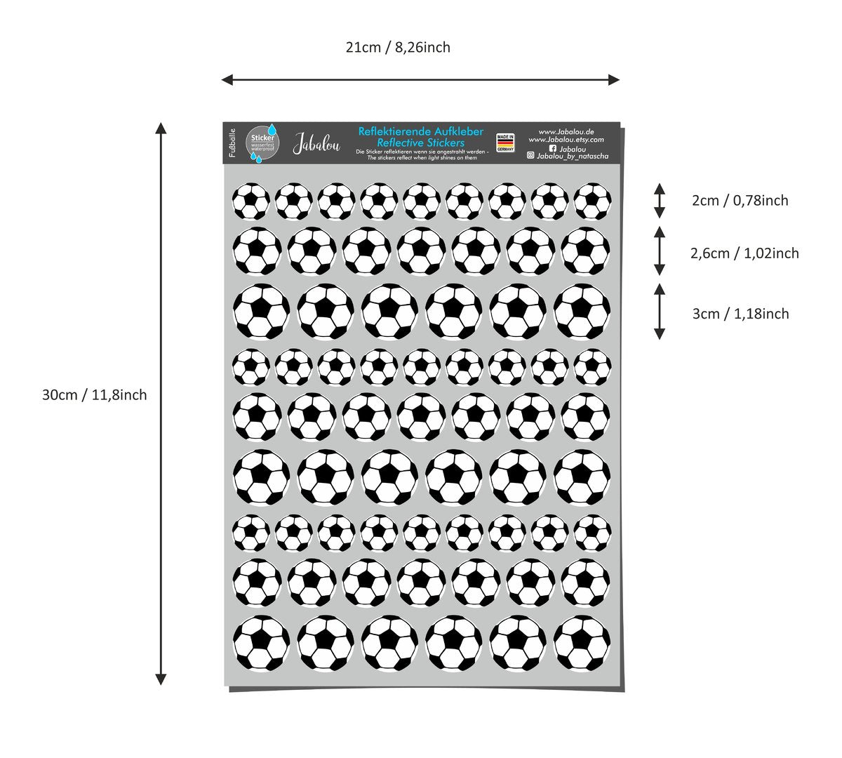 REFLECT Fahrradaufkleber Fußbälle