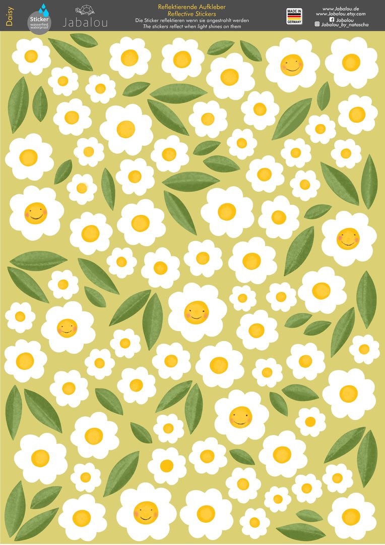 REFLECT Fahrradaufkleber Gänseblumen - Margeriten