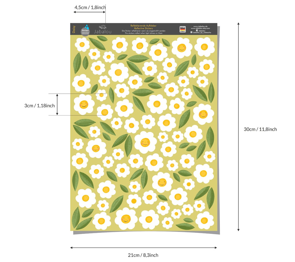 REFLECT Fahrradaufkleber Gänseblumen - Margeriten