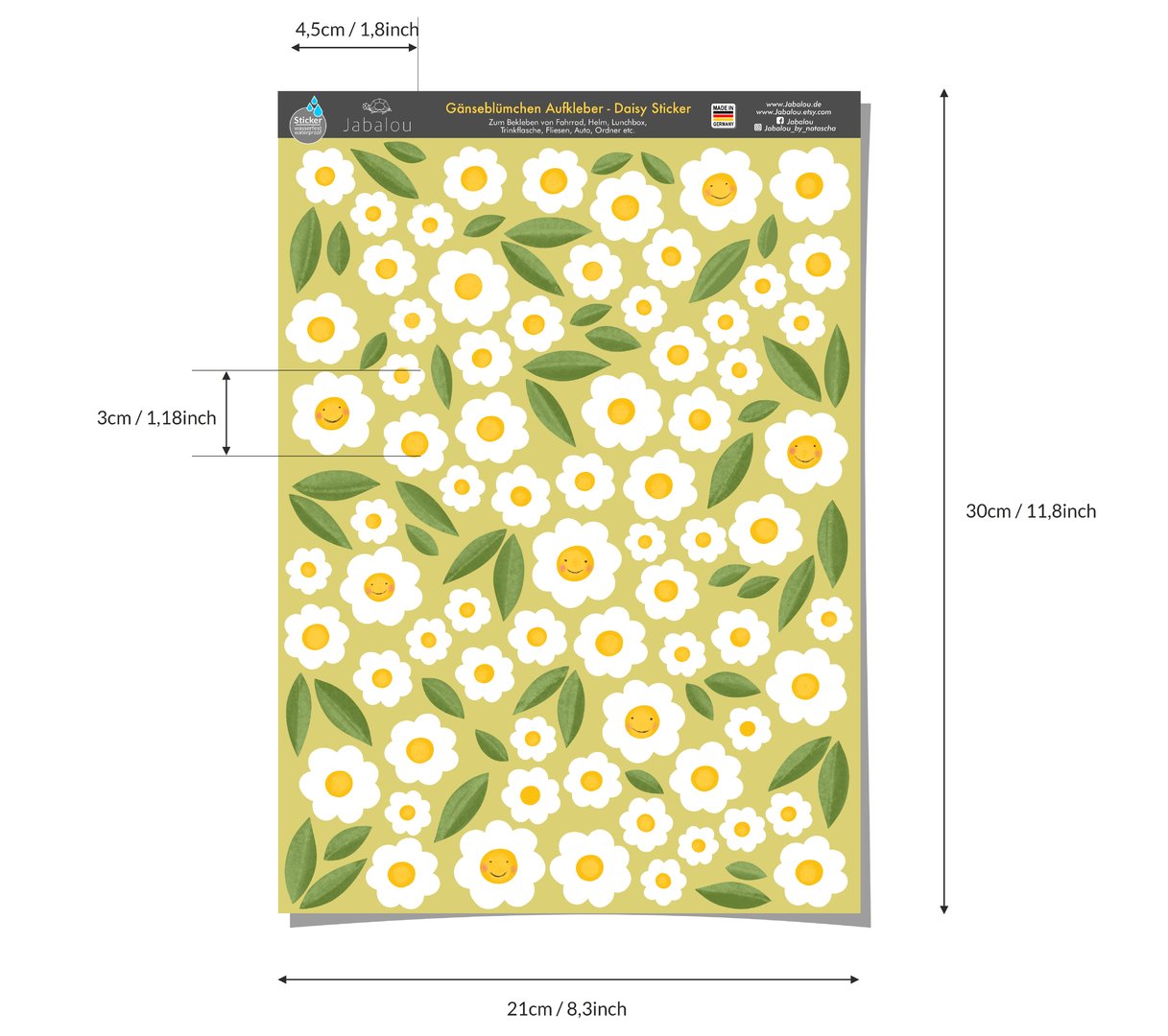 Fahrradsticker Gänseblumen - Margeriten