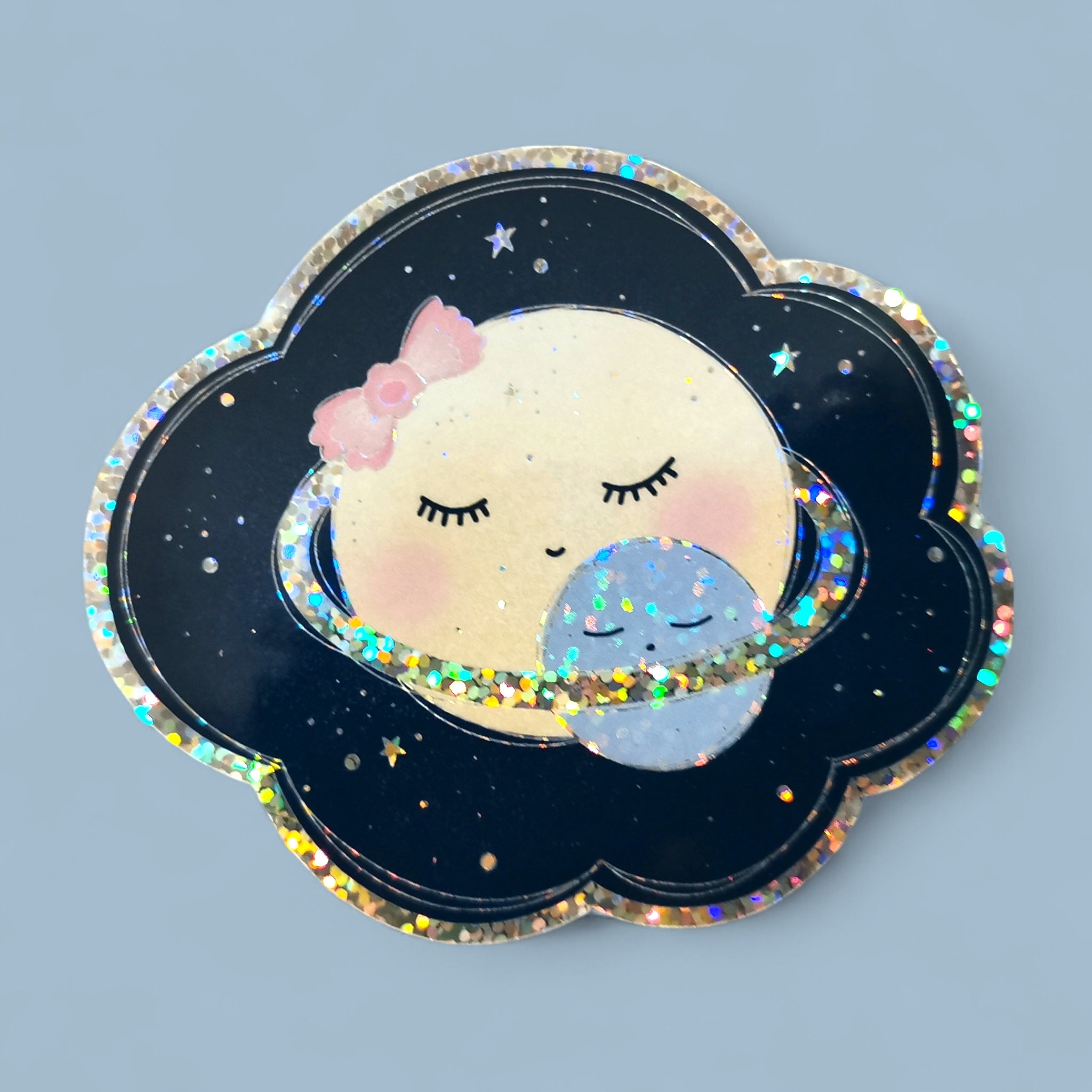 Glitzer Sticker wasserfest Planet