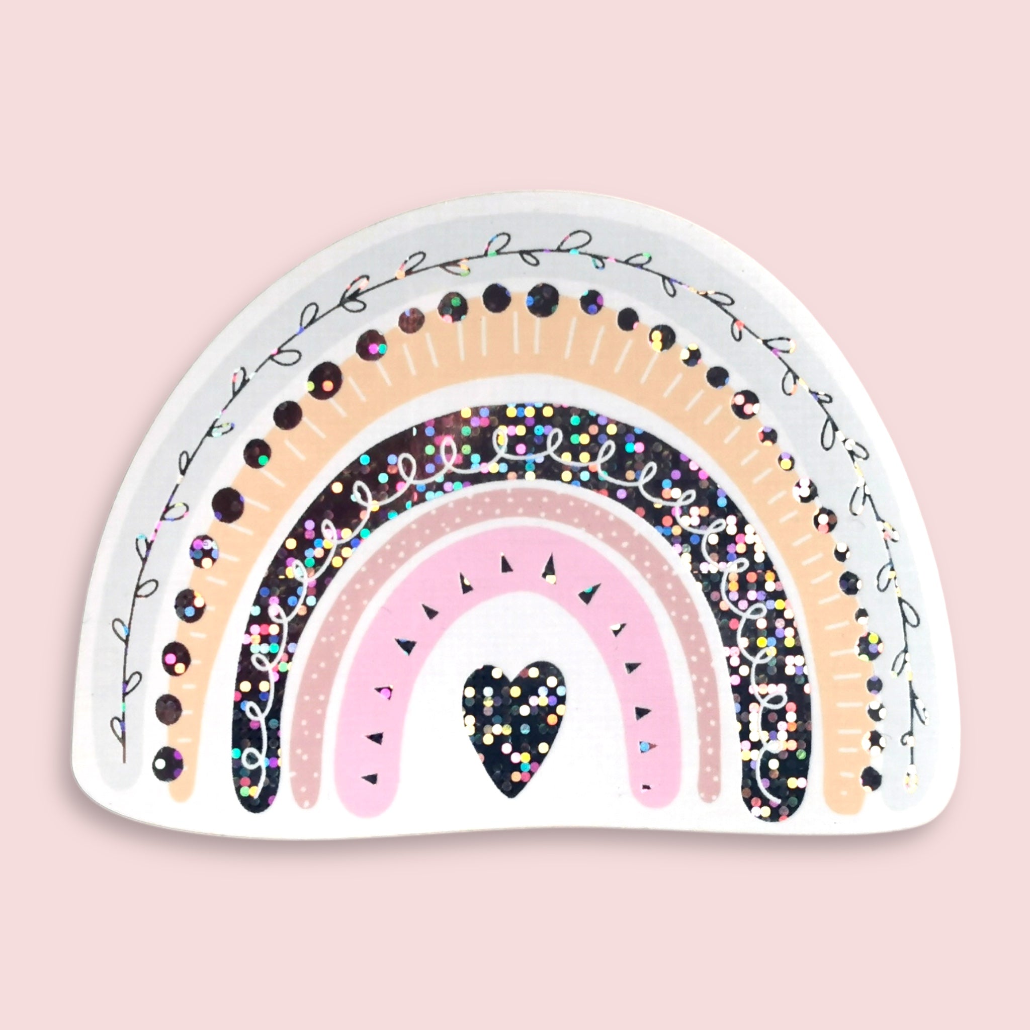 Glitzer Regenbogen Sticker wasserfest boho