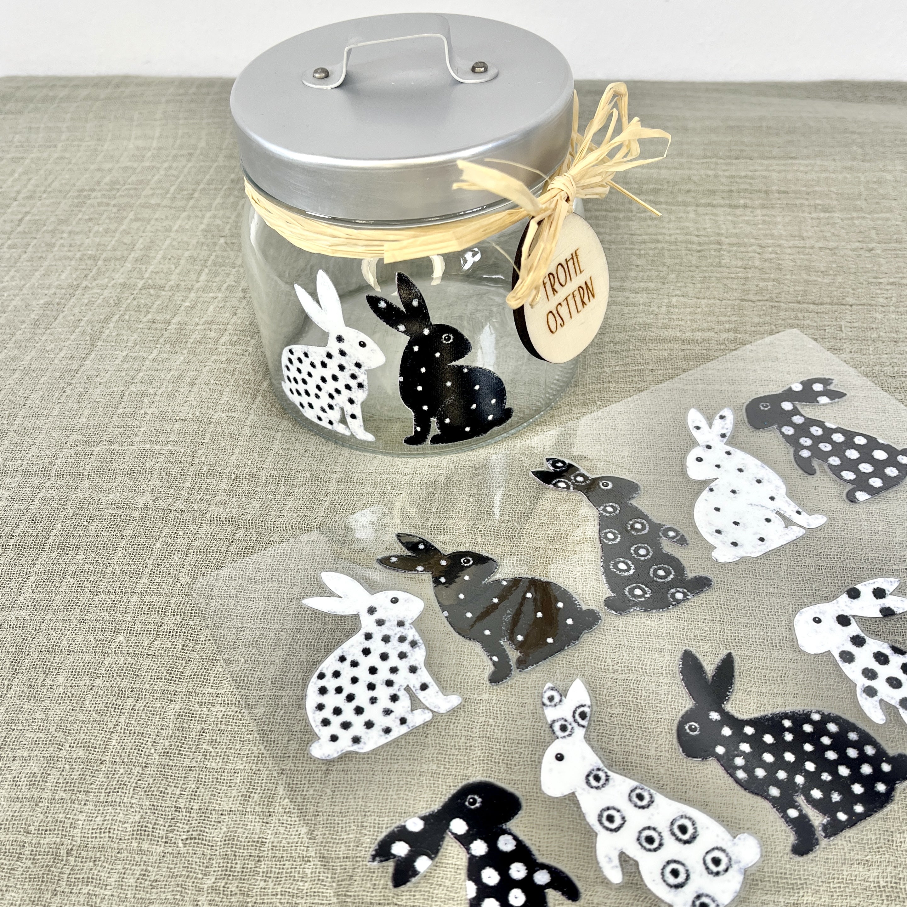 Rub on Hasen Sticker A5 randlos