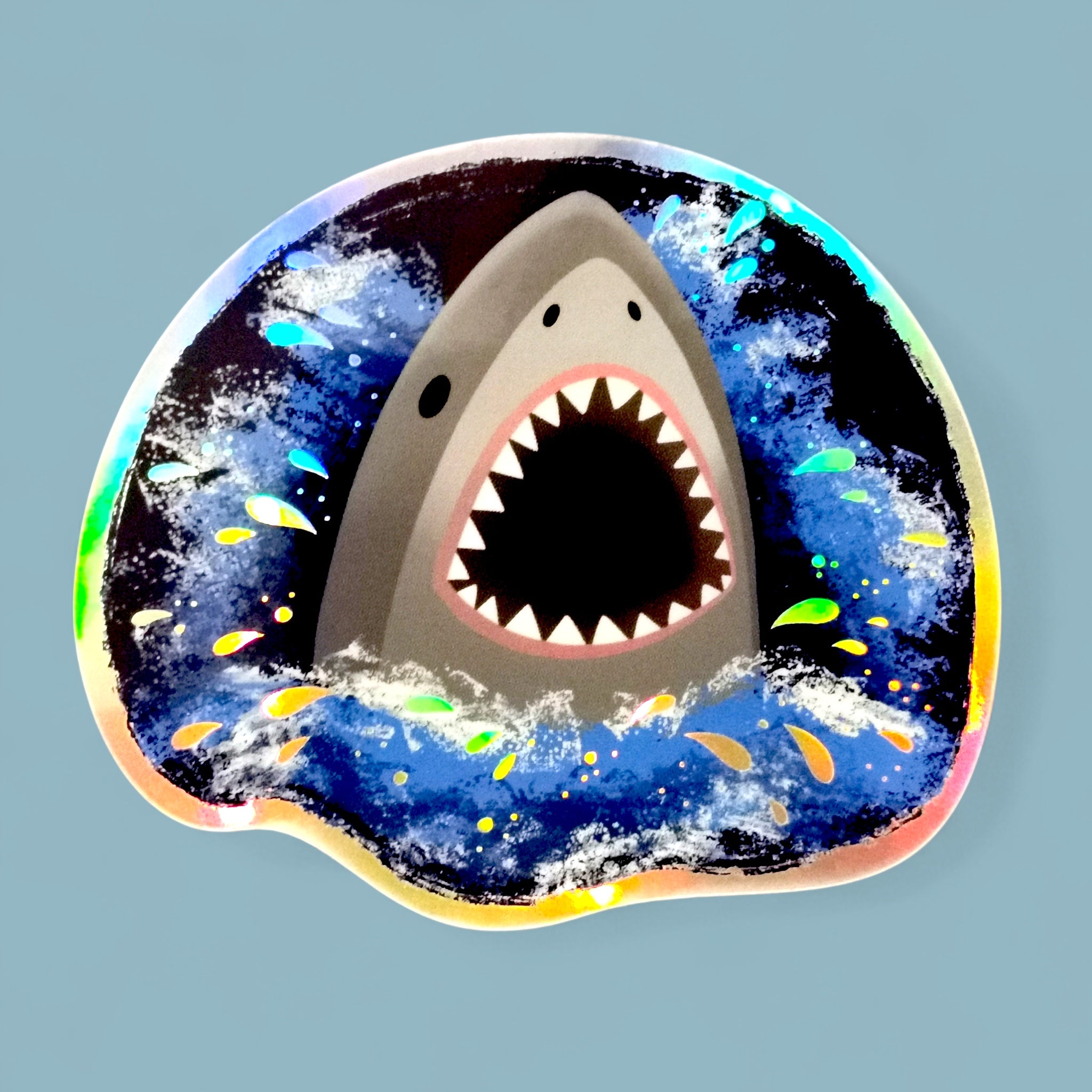 Holographic Sticker wasserfest Hai