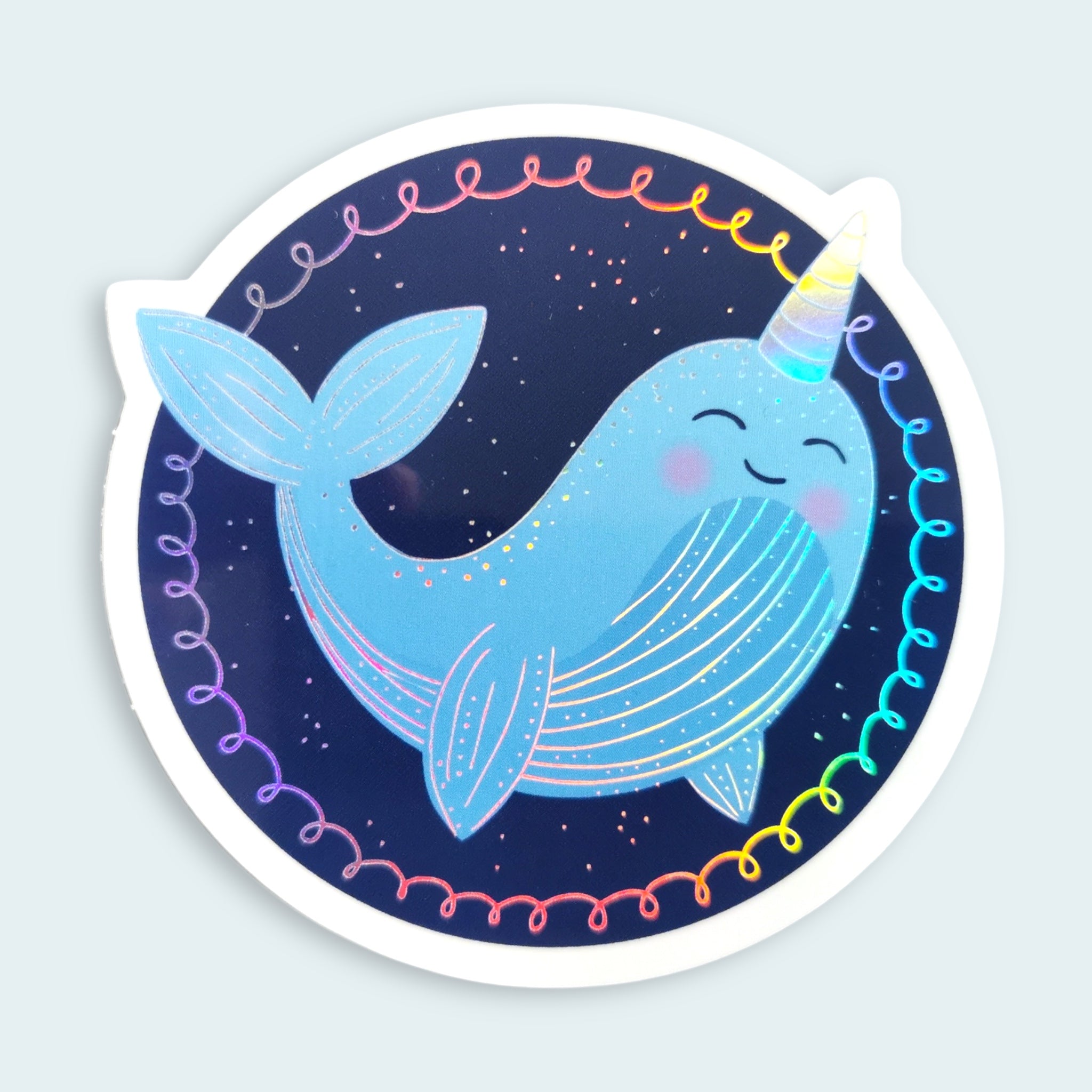 Holographic Narwal Sticker wasserfest
