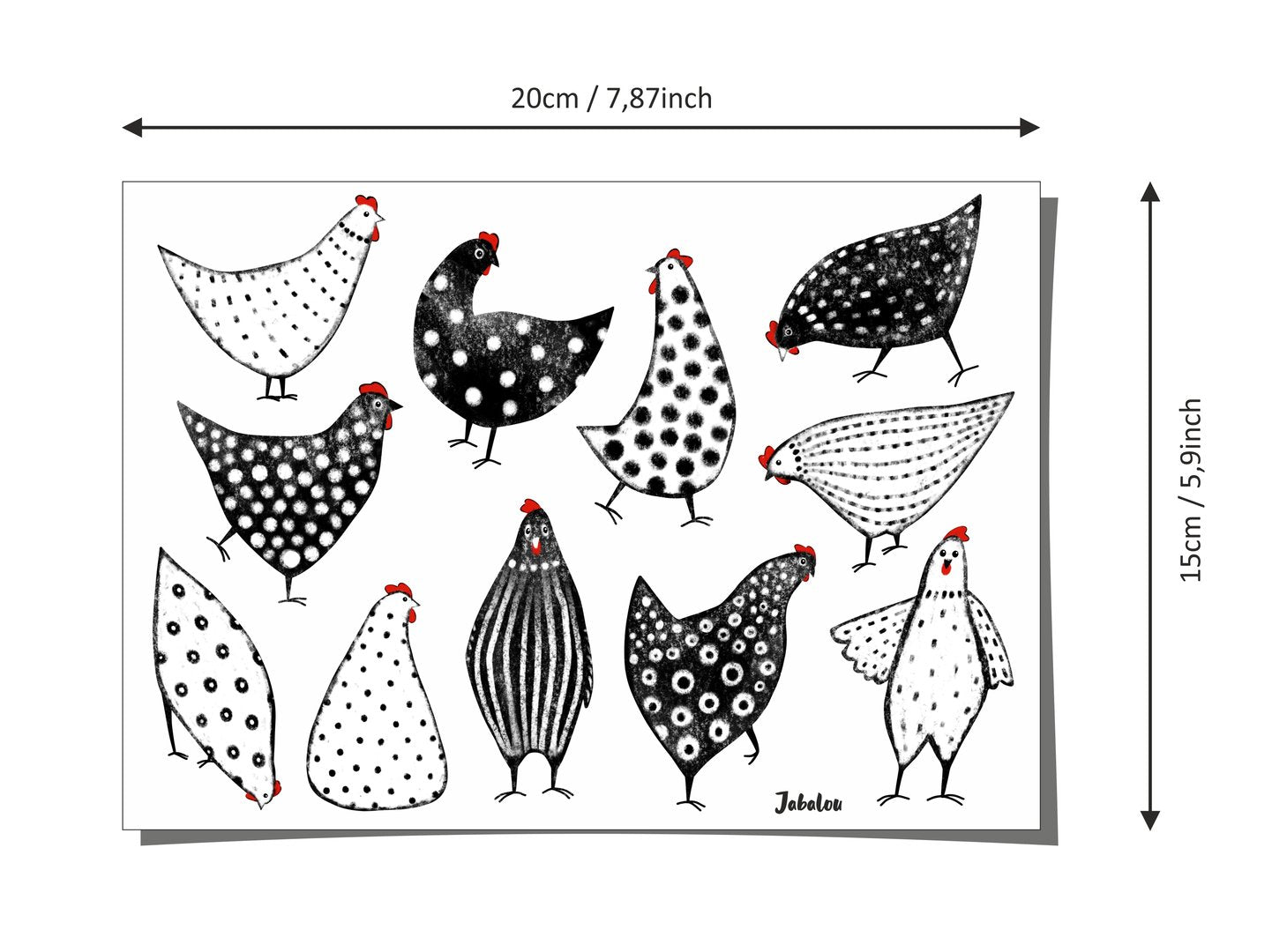 Sticker wasserfest Hühner - Huhn Aufkleber A5