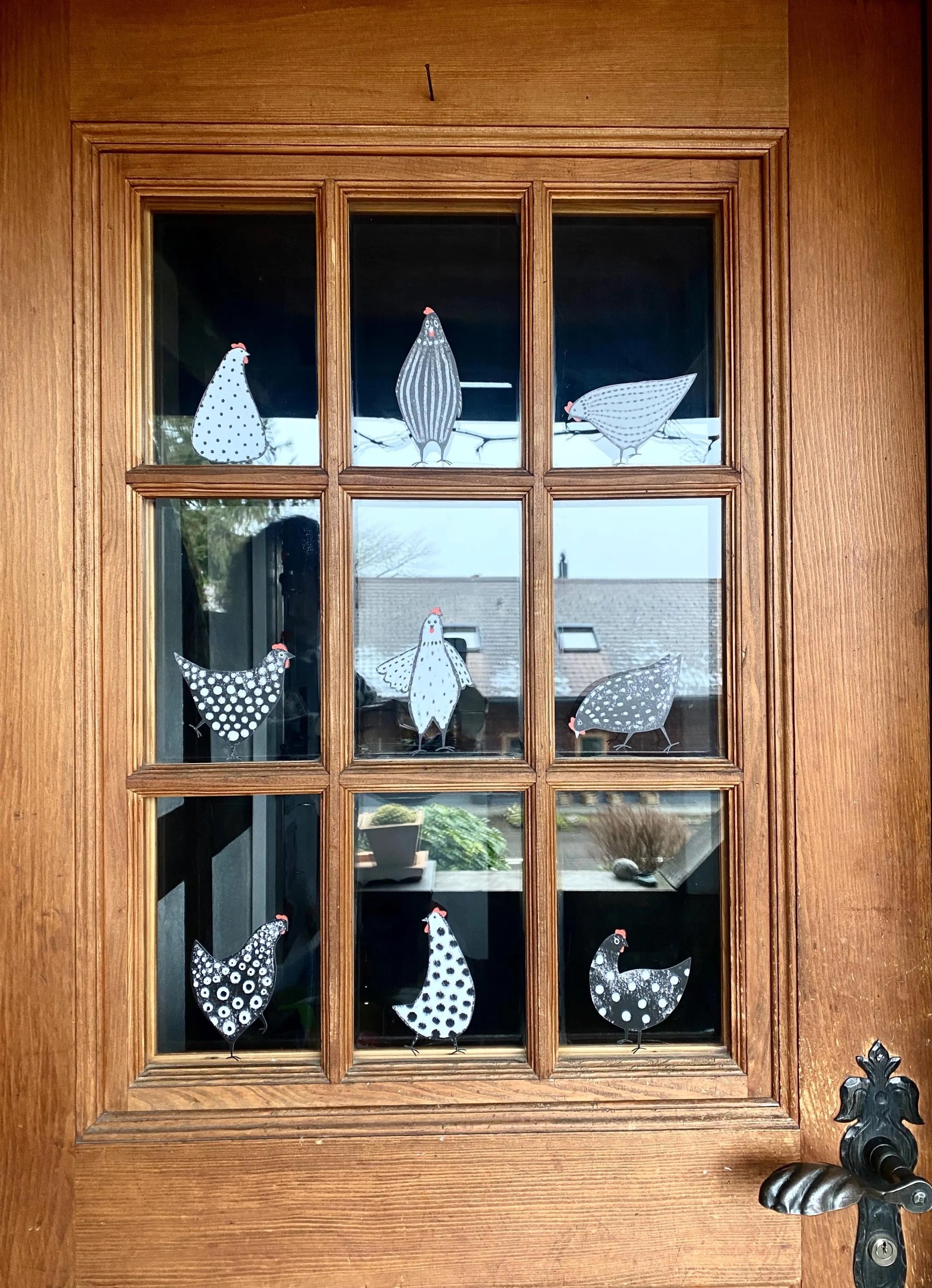 🐔 Lustige Hühner Fensterbilder – Oster Deko Aufkleber (Einzeln wählbar)