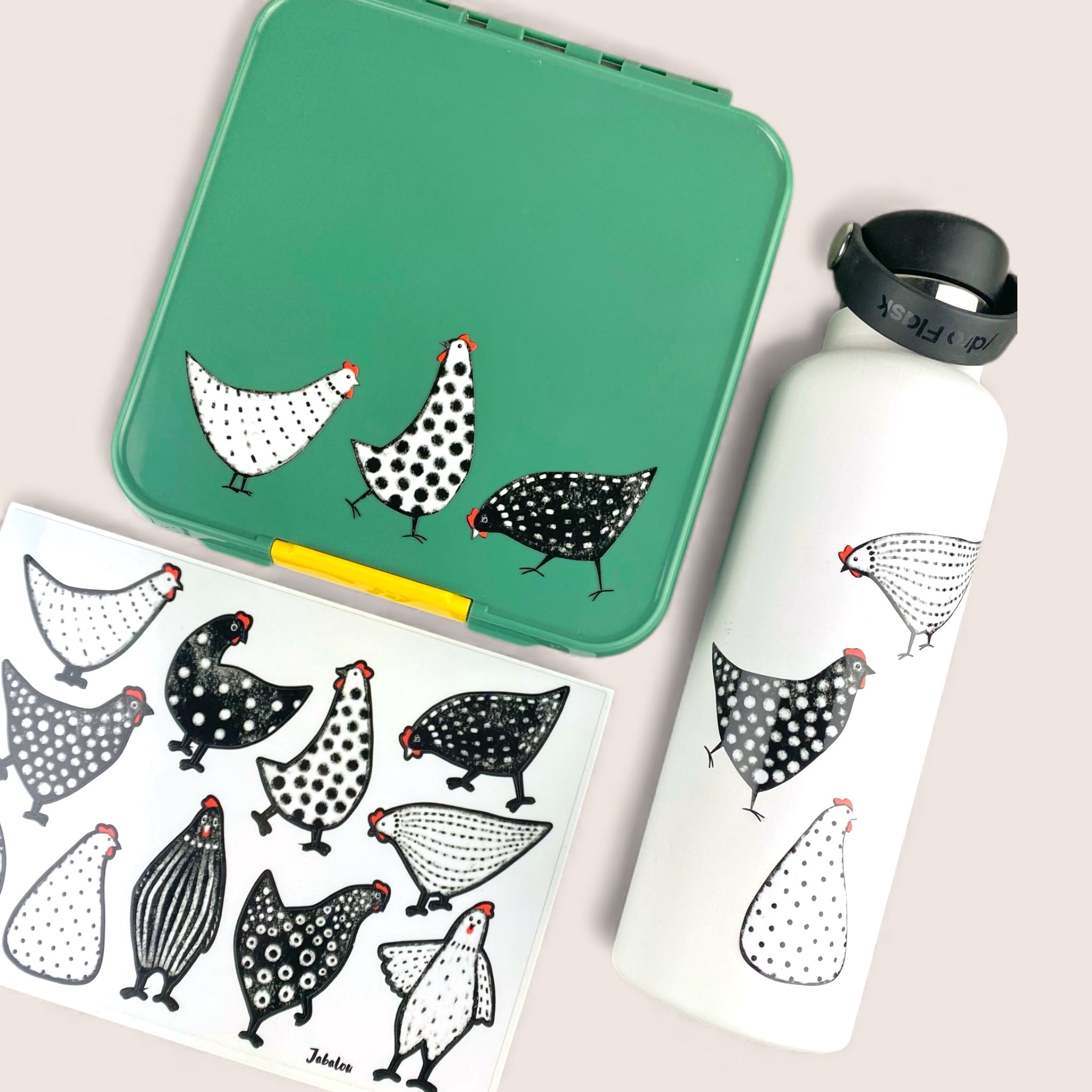 Sticker wasserfest Hühner - Huhn Aufkleber A5