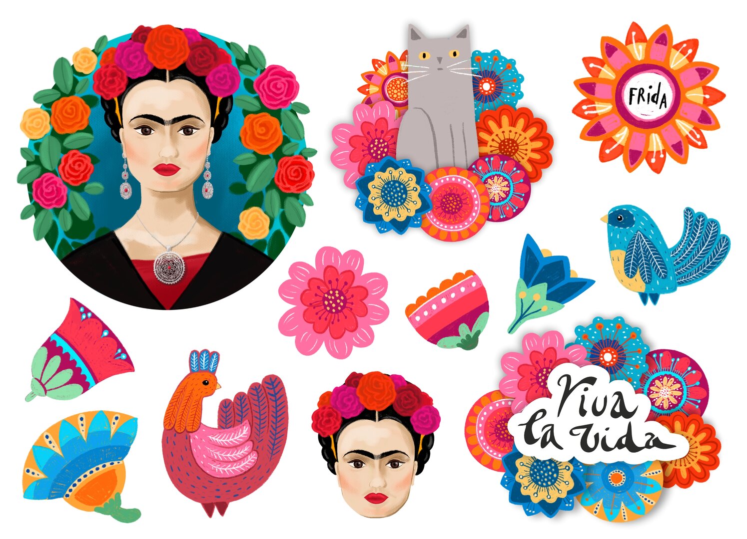 Frida Kahlo Laptop Sticker