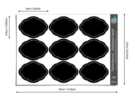 Tafeletiketten Frame groß Küchenetiketten