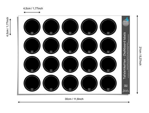 Tafeletiketten, Herzen klein Gewürzetiketten