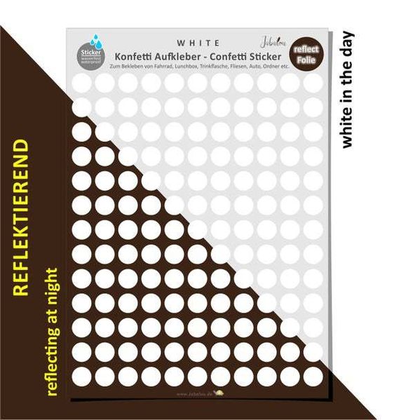 REFLECT Fahrradaufkleber Confetti WHITE