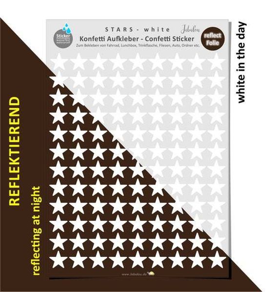 REFLECT Fahrradaufkleber Confetti Sterne WHITE