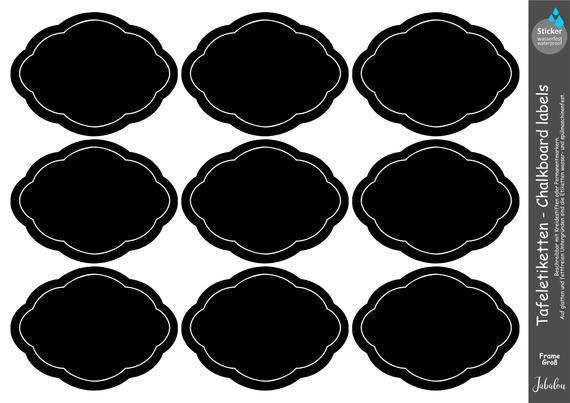 Tafeletiketten Frame groß Küchenetiketten