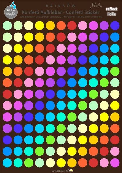 REFLECT Fahrradaufkleber Confetti RAINBOW