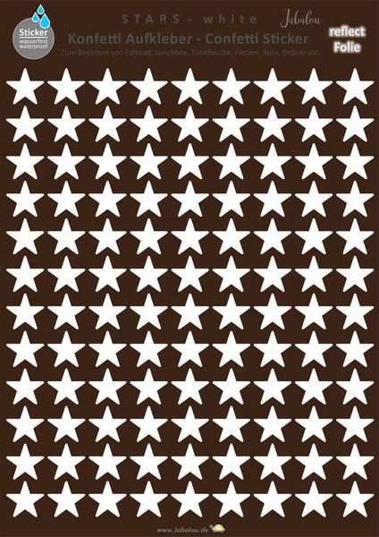 REFLECT Fahrradaufkleber Confetti Sterne WHITE