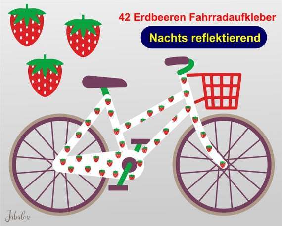 REFLECT Fahrradaufkleber Erdbeeren