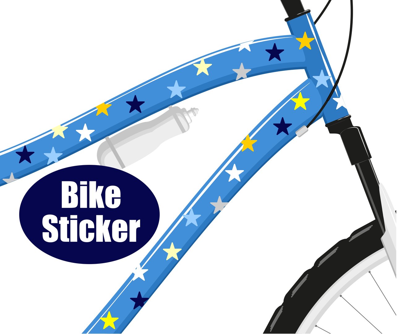 Fahradsticker Confetti Sterne