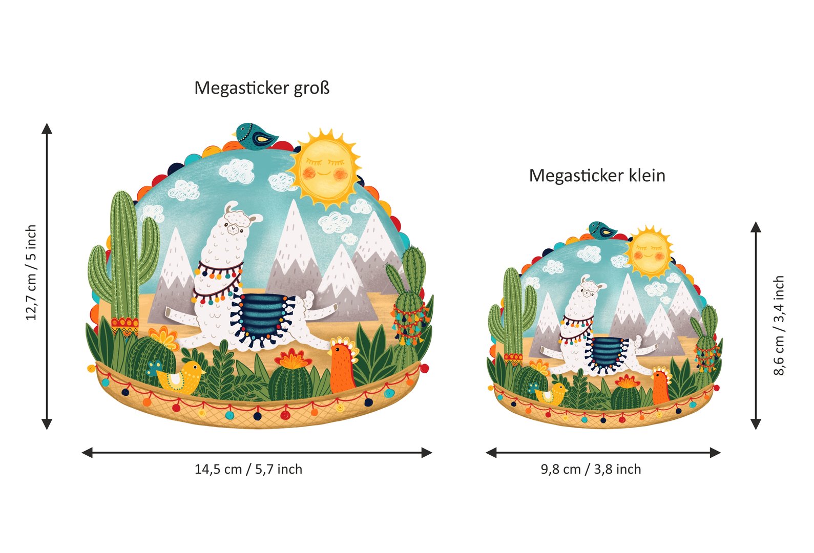 Lama Sticker spülmaschinenfest Alpaka