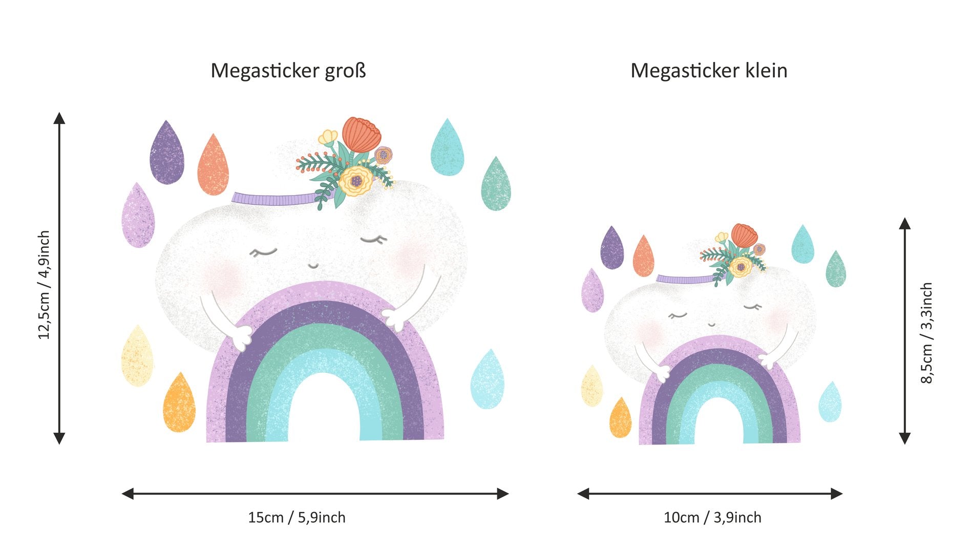 Sticker Regenbogenland wasser- und spülmaschinenfest
