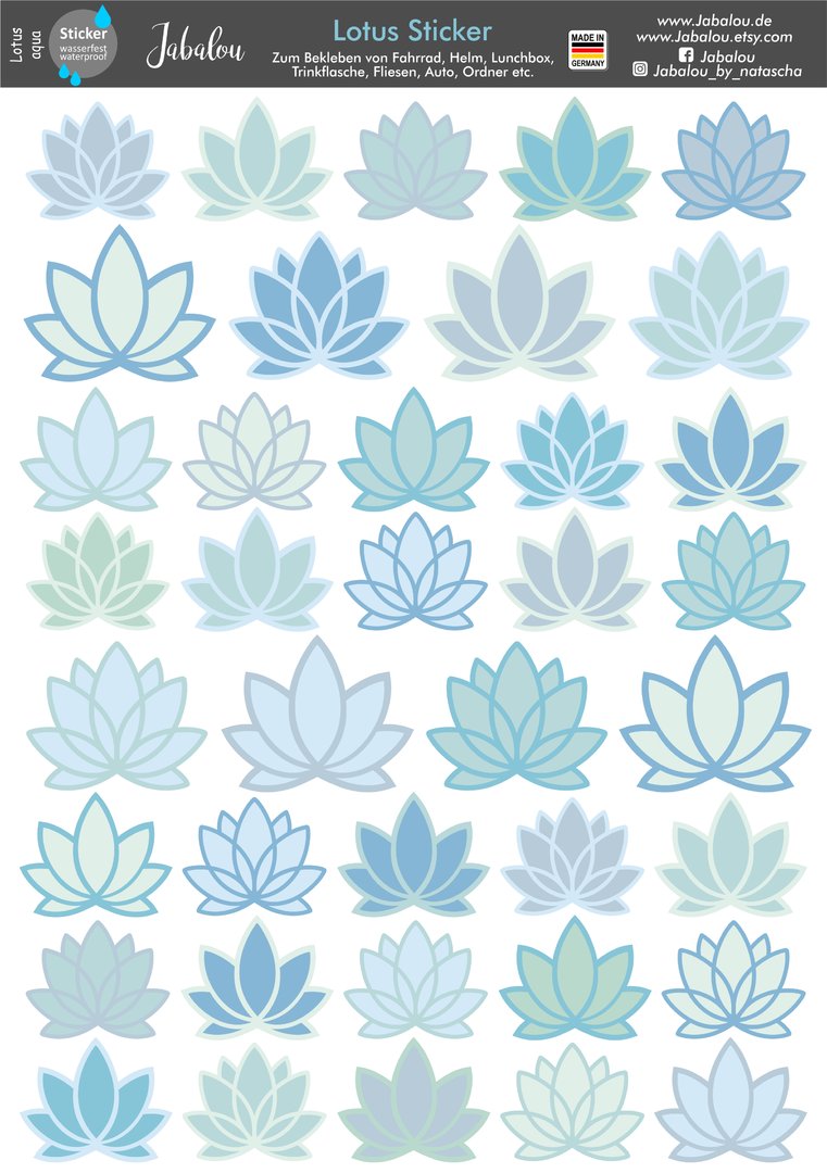 Fahrradsticker Lotus Lilie acqua