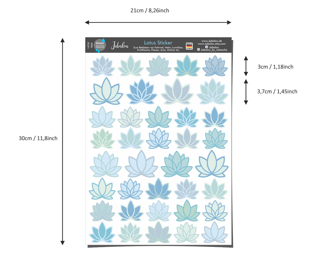 Aufkleber Lotus Lilie acqua Sticker wasserfest