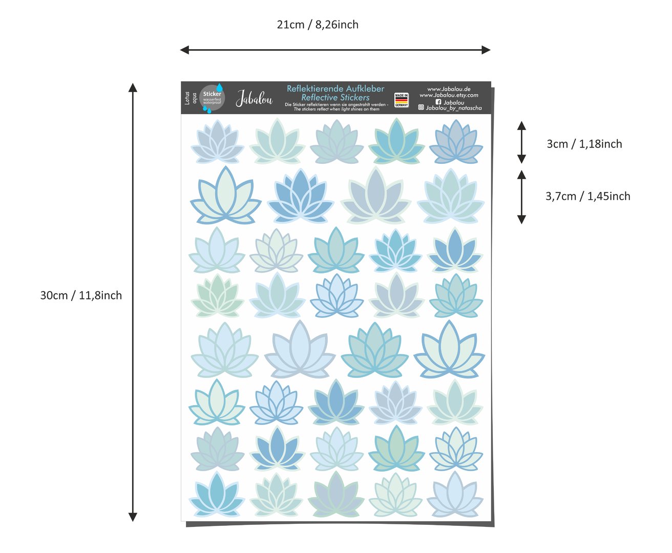 REFLECT Fahrradaufkleber Lotus Lilie aqcua