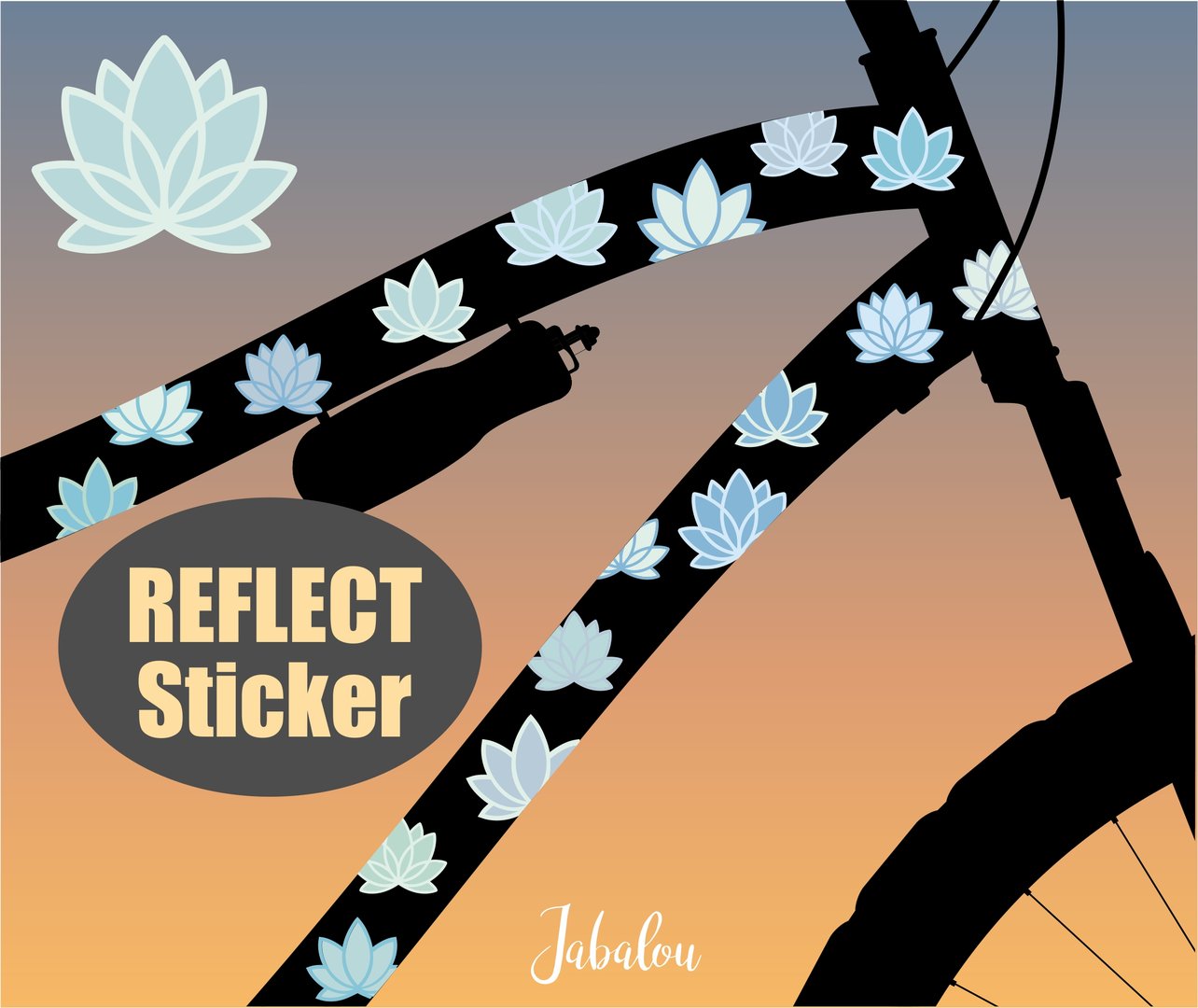 REFLECT Fahrradaufkleber Lotus Lilie aqcua