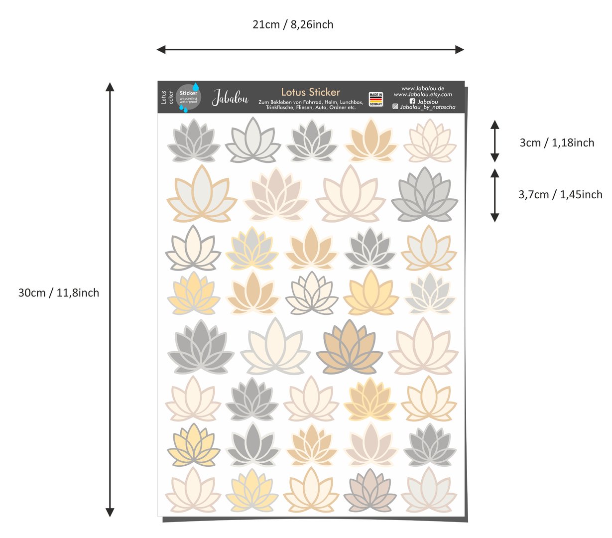 Aufkleber Lotus Lilie ocker Sticker wasserfest