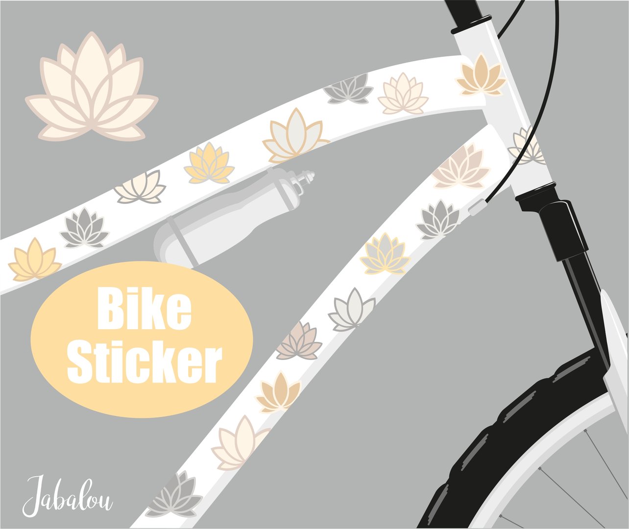 Aufkleber Lotus Lilie ocker Sticker wasserfest