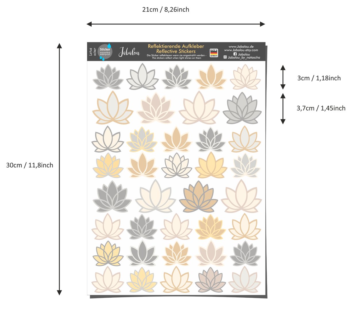 REFLECT Fahrradaufkleber Lotus Lilie ocker