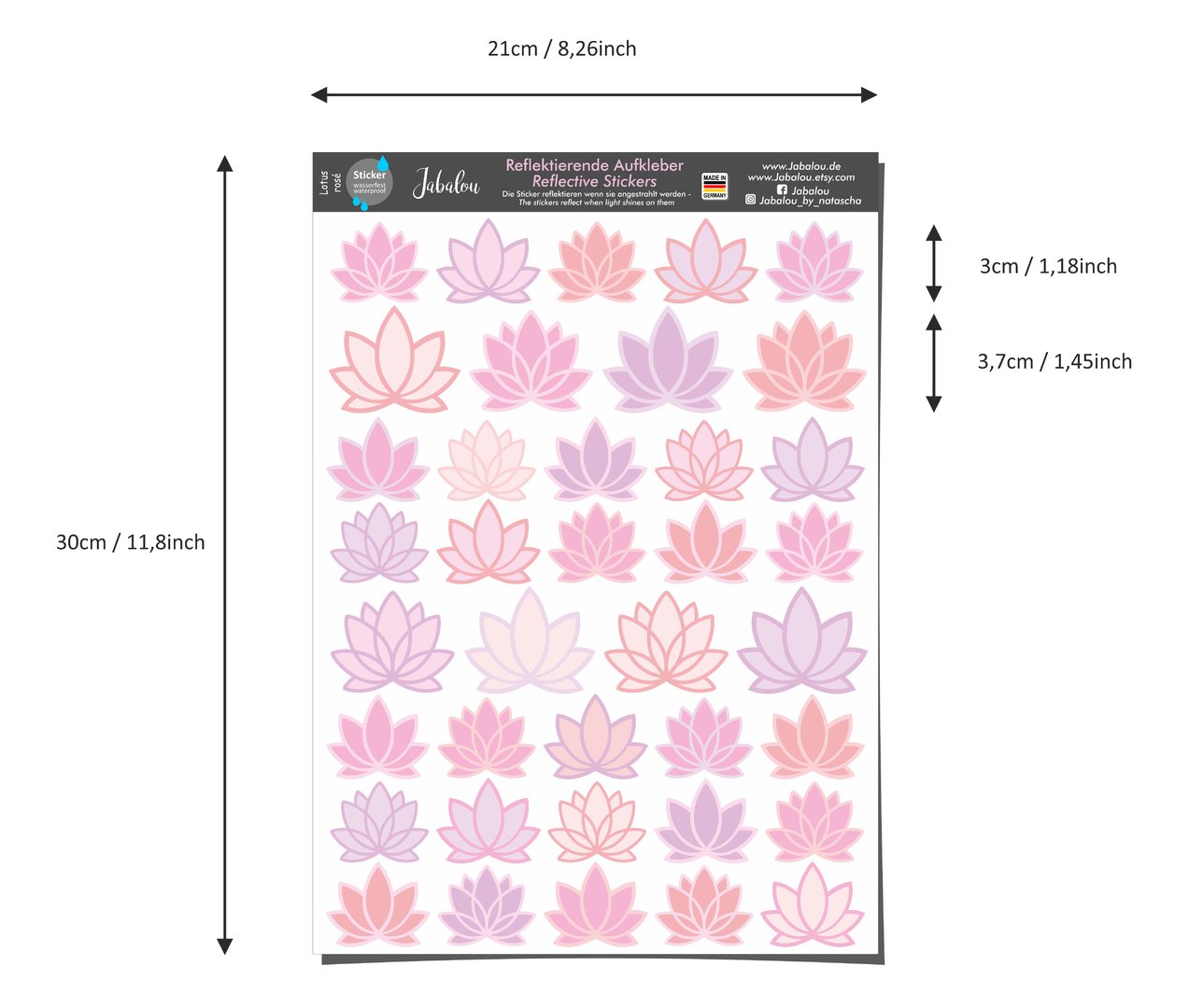REFLECT Fahrradaufkleber Lotus Lilie rose