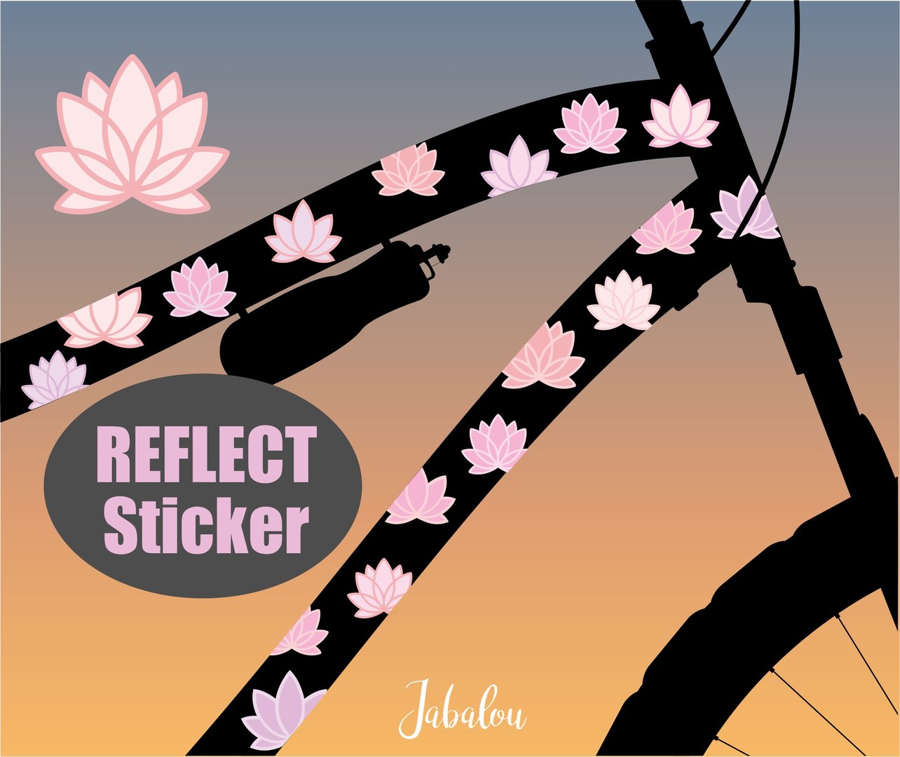 REFLECT Fahrradaufkleber Lotus Lilie rose