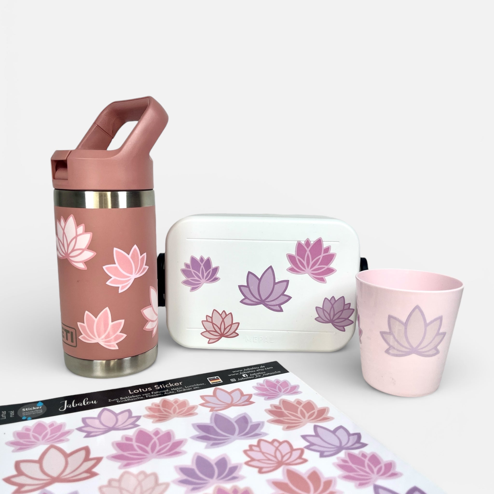 Aufkleber Lotus Lilie rose Sticker wasserfest