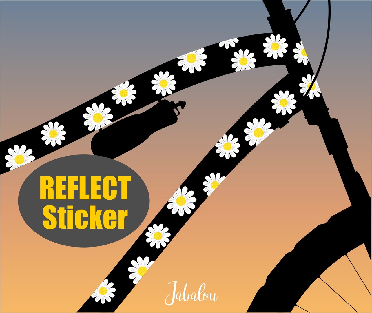 REFLECT Fahrradaufkleber Margeriten