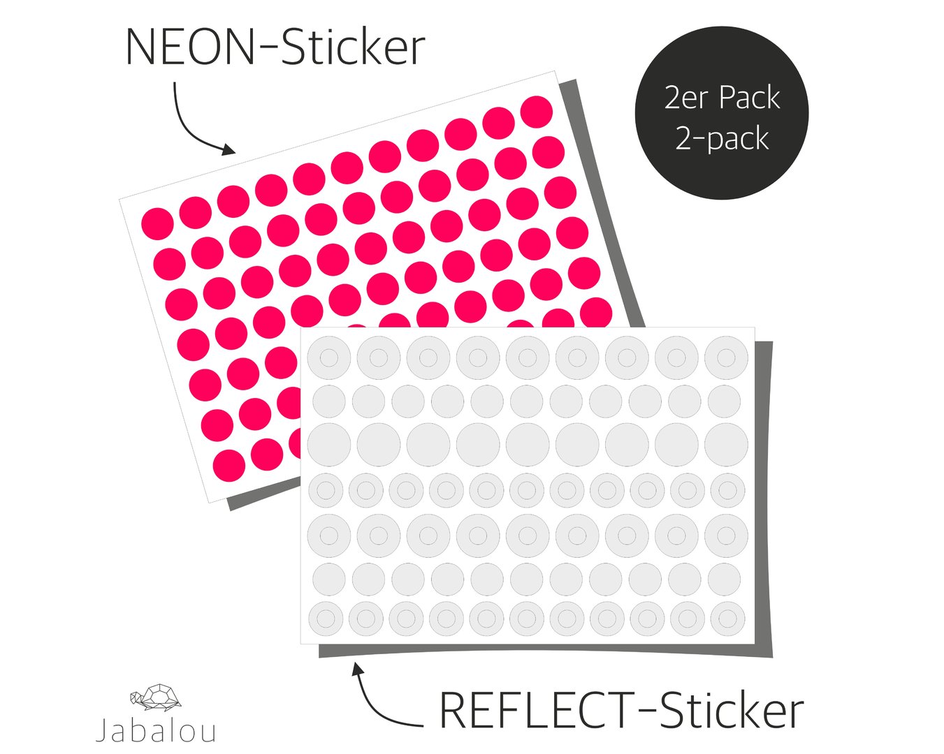 Fahrradsticker REFLEKT und NEON Confetti im Doppelpack