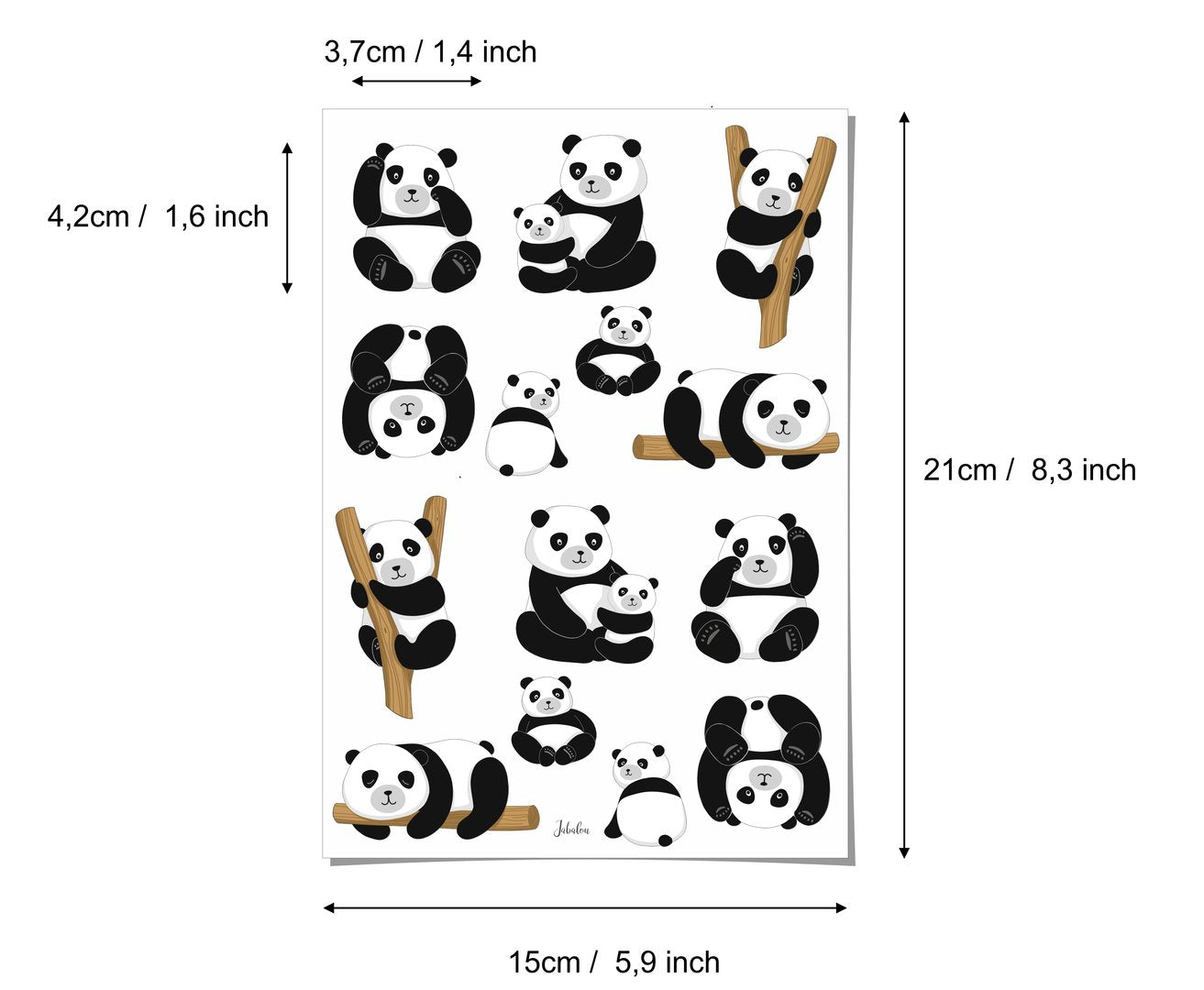 Sticker Panda wasserfest Aufkleber