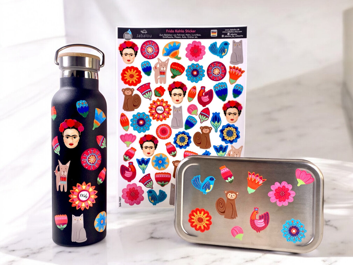 Frida Kahlo Stickerbogen A4